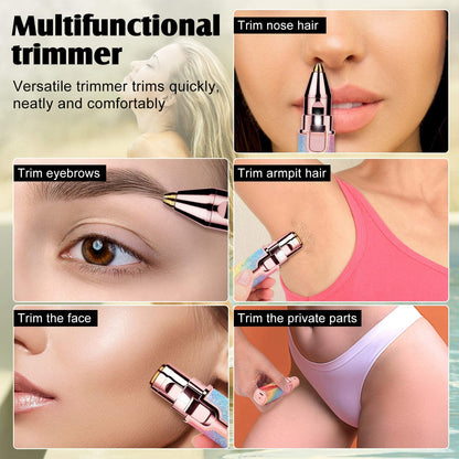 2 IN 1 Eyebrow Trimmer For Women,Hair Removal Trimmer For Women With Replaceable Heads, Upper Lip Hair Remover For Women