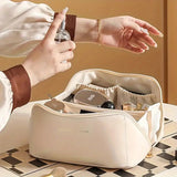 Leather cosmetic bag