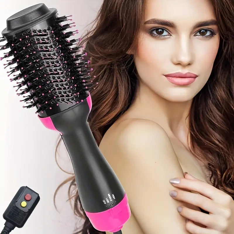 Hot Air Brush 3 in 1 One Step Hair Dryer and Styler Volumizer for Straightening, Curling, Salon Negative Ion Ceramic Blow Dryer Brush for All Hair Types