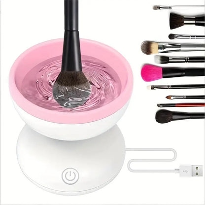 Electric Makeup Brush Cleaner,Make Up Brush Clean Machine,Brush Cleaning Mat,Automatic Cosmetic Paint Brush Cleaner Spinner,Christmas Stocking Stuffers Gifts