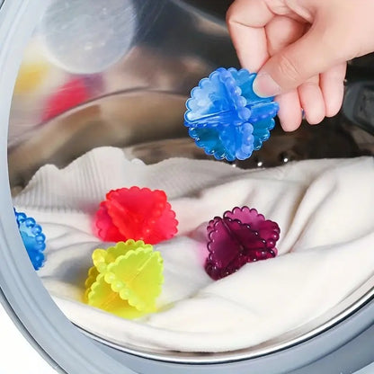 Washing Machine Ball Laundry Dryer Ball Durable Cloth Cleaning Ball-Rendom Colour(6 Pcs, PVC & Soft silicone)