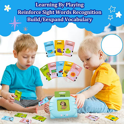 Talking Flash Cards Learning Toys Educational Device for 2 3 4 5 6 Year Old Kids Toddler 112 Flash Cards, Educational Toys Reading Machine with 224 Words, Preschool Montessori Toys