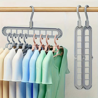 Wardrobe Space Saver Folding Cloth Hanger Multifunctional Double Hanger for 360 Degrees Rotatable Hook Coat Hangers Folding Clothes Hanger