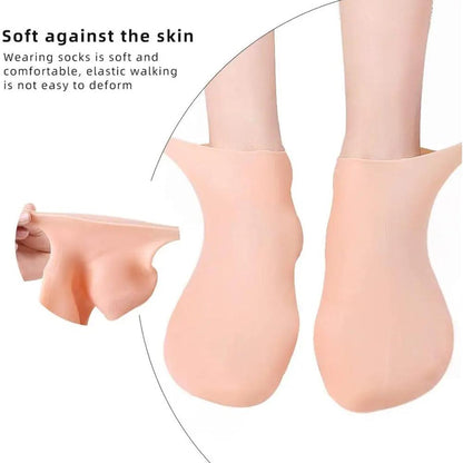 Silicon Heel Socks (2 pair) Heel for Crack Spa Gel Socks for Women and Men, Feet Protector Crack Heel Repair Socks with Moisturizing Natural Oil and Vitamin E Repair Dry Cracked