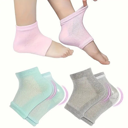 Silicone Gel Heel Socks For Dry Hard Cracked Heels Repair, Foot Care Support Cushion With Spa Botanical Gel Pad - For Men And Women