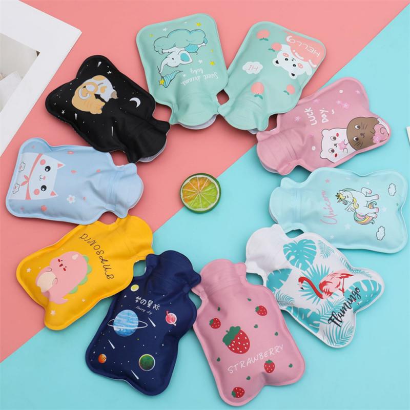 Mini Hot Water Bottle Bag/Hand Warmer, Light and Handy, Small Heat Up and Refreezable Cold Pack, Korea Style Cute Therapy Heating Pad Warming Pain Relief, Random Pattern