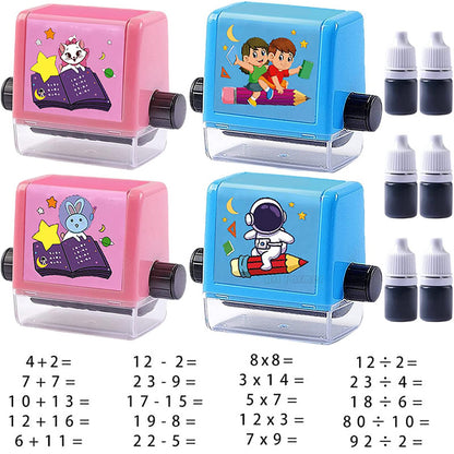 Smart Number Rolling Maths Stamps for Kids, Subtraction Maths Roller Stamp, Smart Math Roller 100 Learning Toy for Preschool, Stamp Art for Kids