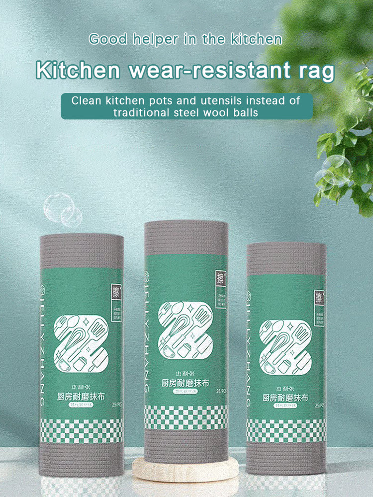 Resistant Cleaning Towel Kitchen Scrub Cloth Wear Resistant Rag,Roll Disposable Cleaning Cloth,Microfiber Scouring Pad,Non-Stick Oil Cleaning Easy to Clean