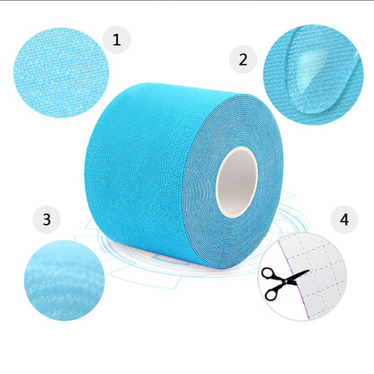 Athletic Sports Tape for Injury, Muscle Support, Pain Relief, Joint Support and Physiotherapy (5 m * 5 cm) (Blue)