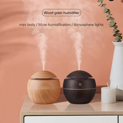 Magic Cup Cool Mist Humidifiers Essential Oil Diffuser Aroma Air Humidifier with Led Night Light Colorful Change for Car, Office, Babies, home, air humidifier for room (DARK WOODEN)