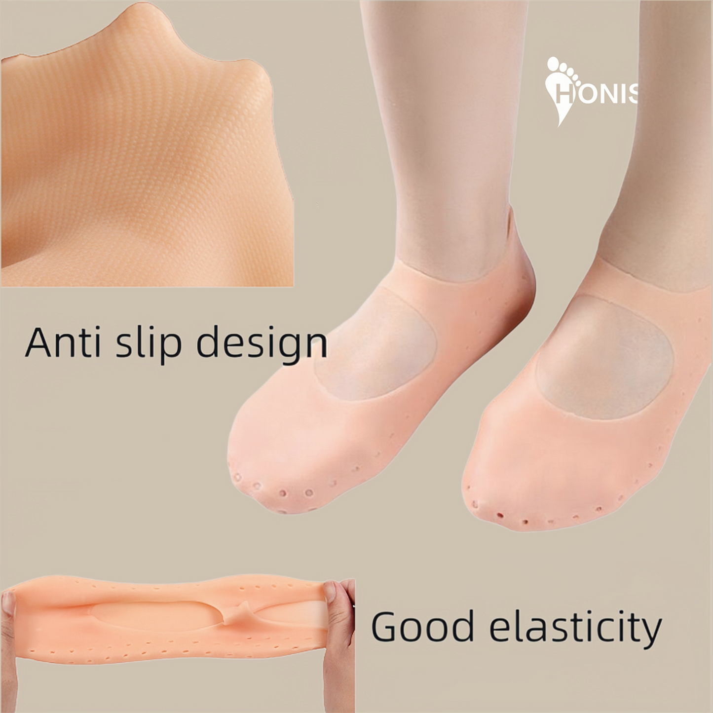 Silicone Full Heel Socks Full Length Silicone Protector Moisturizing Socks for Foot-Care and Heel Cracks for cracked feet,heel pad for heel pain,anti crack heel socks