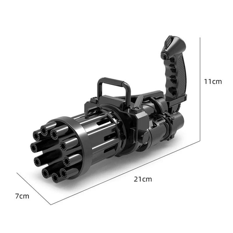 Electric Gatling Bubble Gun for Kids with Soap Solution Indoor and Outdoor Toys for Toddlers Bubble Maker Gun Machine for Girls, Boys and for Parties