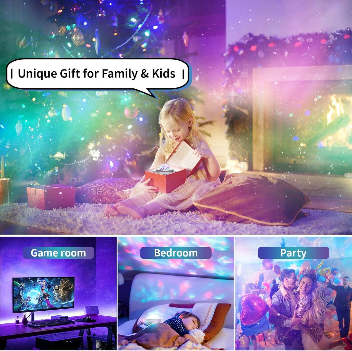 Galaxy Star Projector Night Lamp for Bedroom | Astronaut Space Projector Night Light for Kids | with Bluetooth Music Speaker & Remote