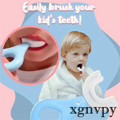 U-Shaped Toothbrush Kids 2 Pcs - Toddler Toothbrush With Food Grade Soft Manual Whole Mouth Toothbrush For Kids Age 2-6, 360? Oral Teeth Cleaning Design,Multicolor