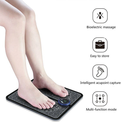 Foot Massager Pain Relief Wireless Electric EMS Massage Machine,Rechargeable Portable Folding Automatic with 8 Mode19 Intensity for Legs,Body,Hand Therapy