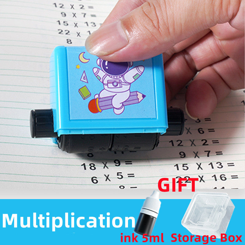 Smart Number Rolling Maths Stamps for Kids, Multiplication Maths Roller Stamp, Smart Math Roller 100 Learning Toy for Preschool, Stamp Art for Kid