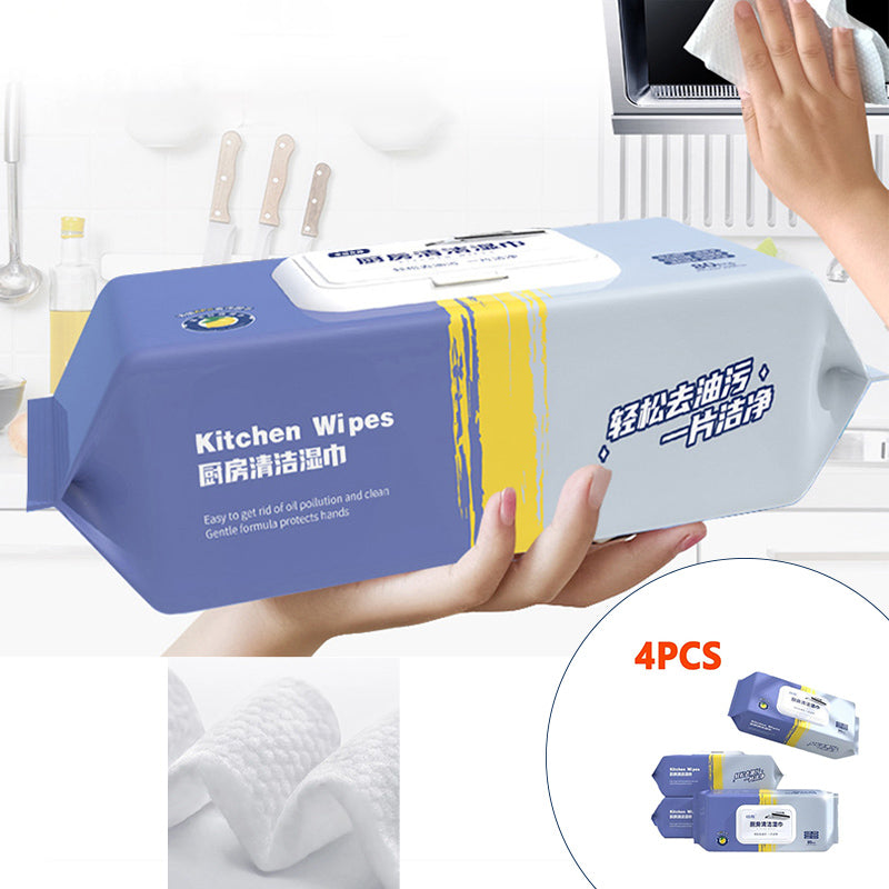 Kitchen Cleaning Wipes | Strong Decontamination Kitchen Wipes | Disposable Kitchen Wet Wipes Household Cloth Towel For Removing Grease Stains And Cleaning Glass Table Wet Tissue Wipes