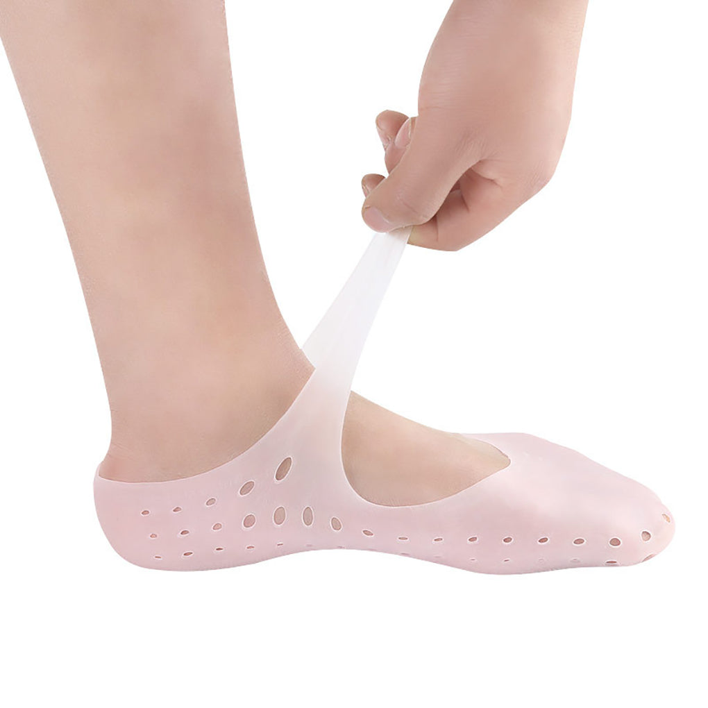 Silicone Full Heel Socks Full Length Silicone Protector Moisturizing Socks for Foot-Care and Heel Cracks for cracked feet,heel pad for heel pain,anti crack heel socks