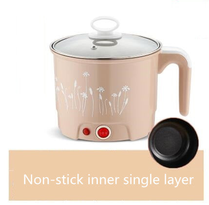 Electric 1.8 Litre Mini Cooker Kettle with Glass Lid Base Concealed Base Cooking Pot Noodle Maker Egg Boiler hot Pot Vegetable and Rice & Pasta PorridgeTravel Cookers and Steamer