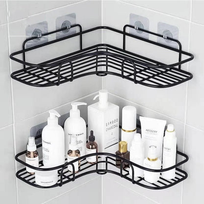 Self Adhesive Corner Shelf for Bathroom/Adhesive Shelf for Kitchen with Magic Sticker/Bathroom Organizer Without Drill