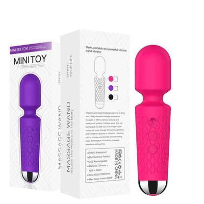 Personal Body Massager for Men & Women Cordless Handheld Wand with 20 Vibration Modes & 8 Speed Patterns Perfect for Pain Relief Massage