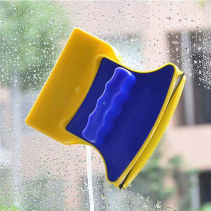 Magnetic Double-Sided Window Glass Cleaner | Two Sided Glass Cleaning Wiper Brush | 2 Extra Cleaning Cotton Cleaner | Squeegee Washing Equipment Household Glass Cleaner