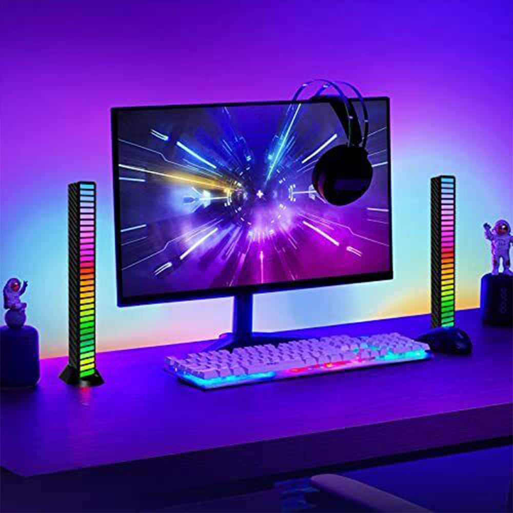 32-Bit Pickup RGB Colourful Sound Control Voice Activated Rhythm Light for Desktop Car TV DJ Studio Gaming Room Decor