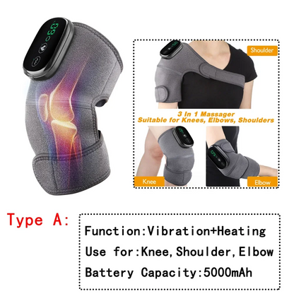 Knee Massager For Joint Pain Relief Machine,Electric Cordless Knee Heating Pad Therapy Vibration For Arthritis, Joints Pain Relief For Men/Women