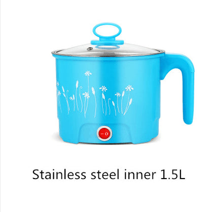 Electric 1.8 Litre Mini Cooker Kettle with Glass Lid Base Concealed Base Cooking Pot Noodle Maker Egg Boiler hot Pot Vegetable and Rice & Pasta PorridgeTravel Cookers and Steamer