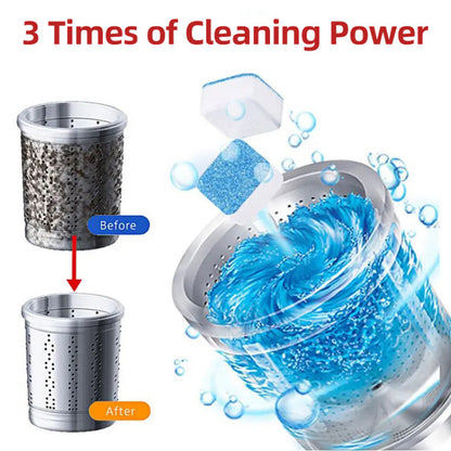 Washing Machine Deep Cleaner Effervescent Tablet for All Company Front and Top Load Machine, Descaling Powder Tablet for Perfectly Cleaning of Tub & Drum Stain Remover Washer