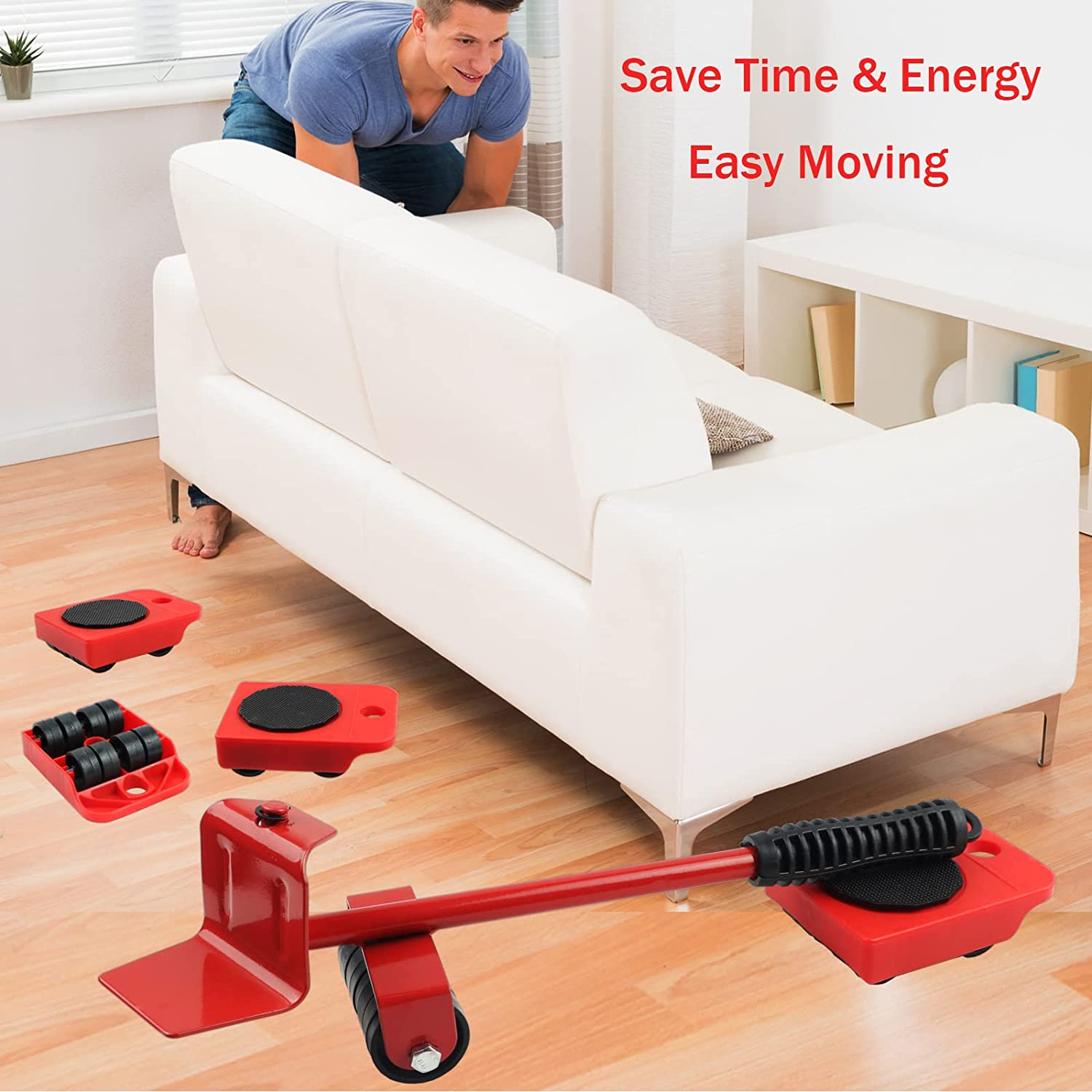 Furniture Lifting Moving Tool with Wheel Pads