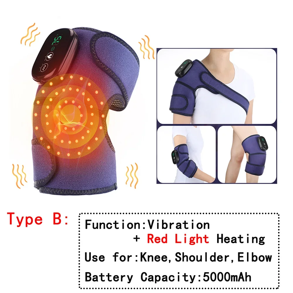 Knee Massager For Joint Pain Relief Machine,Electric Cordless Knee Heating Pad Therapy Vibration For Arthritis, Joints Pain Relief For Men/Women