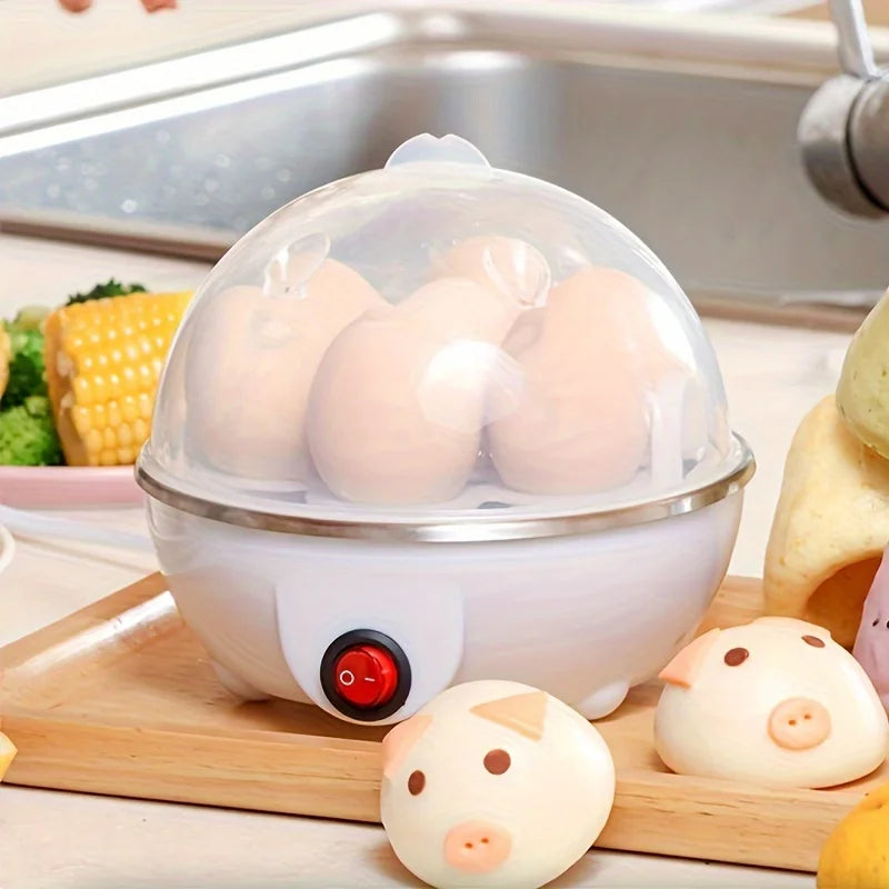 Egg Boiler With Automatic Off & Single Layer Electric Omlet Maker For Boiling, Cooking and Frying the Eggs, Egg Poucher Machine, 7 Egg Cooker, Egg Steamer, Omlelet Bowl With Tray