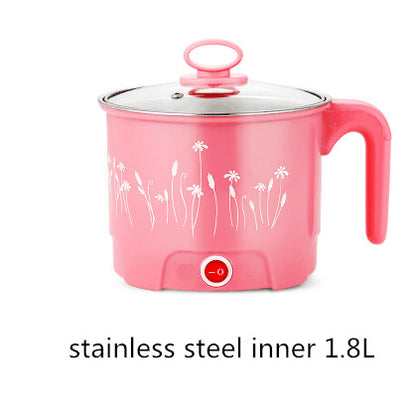 Electric 1.8 Litre Mini Cooker Kettle with Glass Lid Base Concealed Base Cooking Pot Noodle Maker Egg Boiler hot Pot Vegetable and Rice & Pasta PorridgeTravel Cookers and Steamer