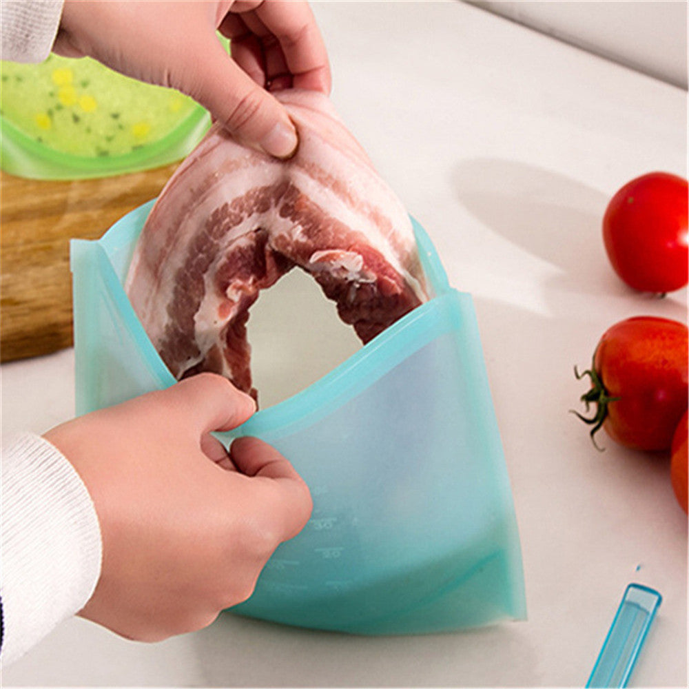 1000ml Silicone Food Bag Reusable Silicon Ziplock Bags Snack Airtight Food Storage Bags for Fridge