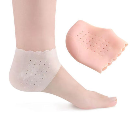 Silicone Gel Heel Pad Socks for Pain Relief | Heel Swelling Pain Relief | Anti Crack Moisturizing Socks for Dry Hard Cracked Ankles | Man and Women Gel Heel Protectors Free Size