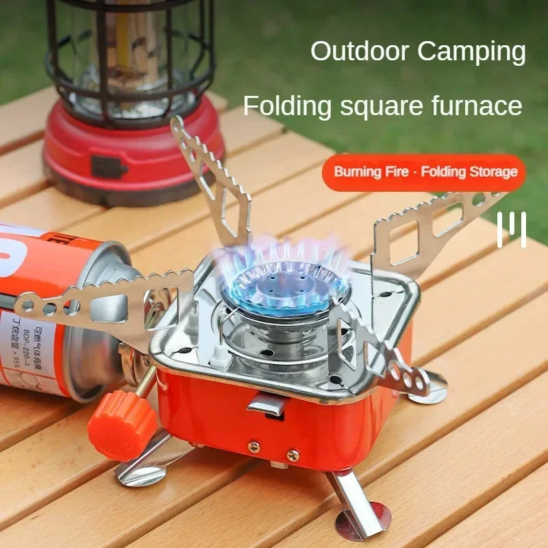 Portable Camping Gas Stove for Hiking Picnic Mini Butane Burner Folding Furnace Outdoor with Storage Bag