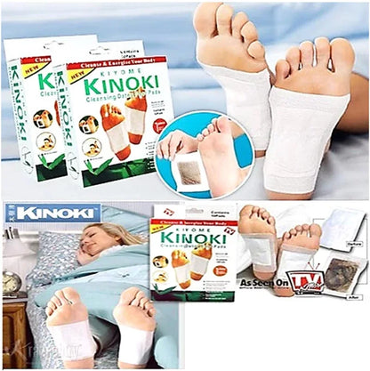 Kinoki Detox Foot Pads - Ginger & Salt Adhesive Patches for Foot Care, Body Cleansing, Pain Relief, Relieve Stress, Relaxation | Organic Natural ingredients