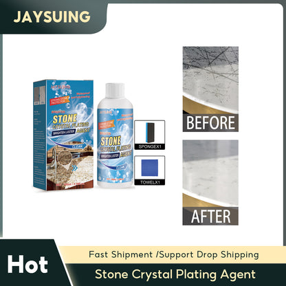 Stone Stain Remover Cleaner, Nano Stone Crystal Plating Agent, Marble Stone Cleaner Polishes, Crystal Plating Agen for Kitchen, Patio, Backyard Marble Cleaner and Polish