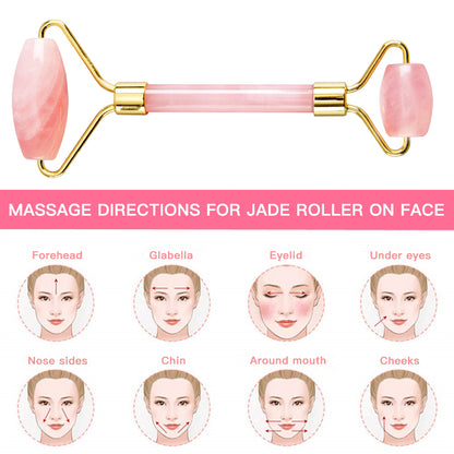 Facial Massager Jade Roller & Gua Sha Tool Natural Himalayan Stone for Face Neck Healing Skin Wrinkles & Serum Application