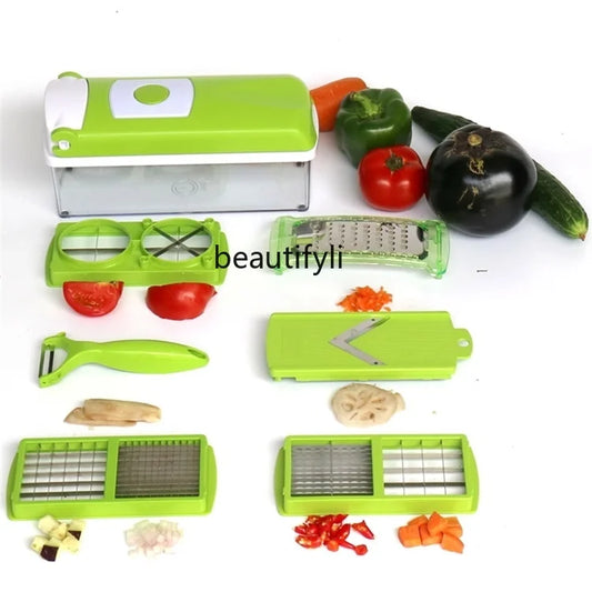 12 in 1 Vegetable Multifunctional Chopper & Adjustable Slicer with Storage Container, Household Kitchen for Cutter, Grater, Peeler, Chipser, Chopper